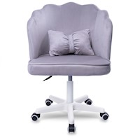 Silla Giratoria de Escritorio Oficina Tocador Q1 Gris Claro Buckingham-Niña